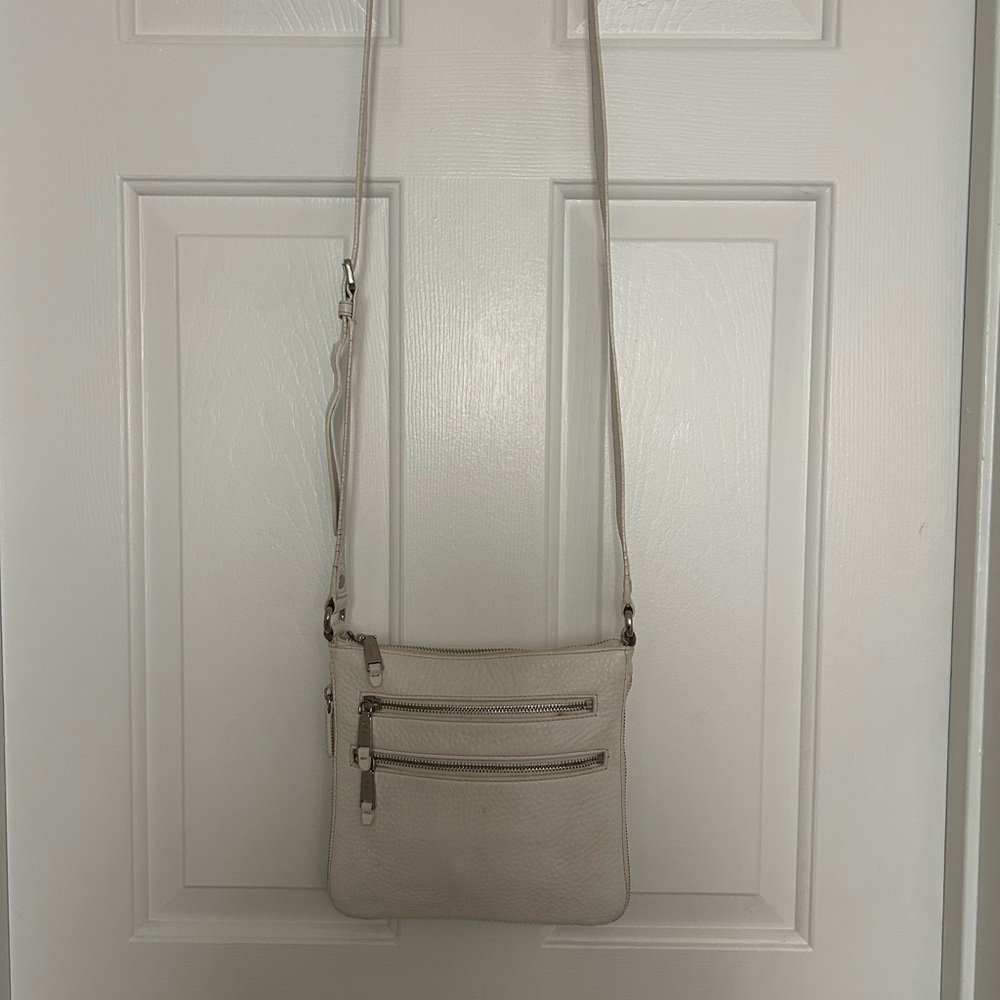 Cole Haan Sheila White Light Leather Crossbody Bag